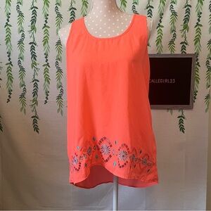 Size L Vanity Peach/Blue Cutout Racerback Tank Top A2